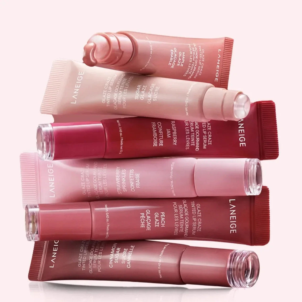 Laneige Lip Glowy Lightweight Hydration Lip Balm Gloss Tint Shea Butter Honey Donut Colored Lipstick Moisturising Lip Oil Care