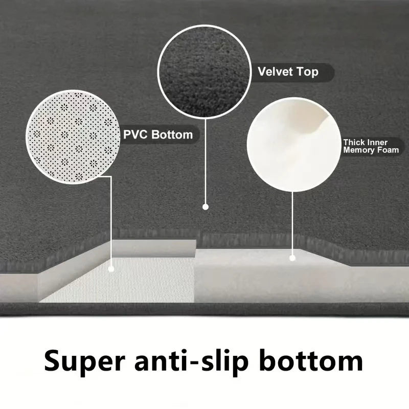 Super Absorbent Bathroom Anti Slip Mat Coral Fleece Solid Floor Mat Bathroom Absorbent Foot Mat Household Washbasin Door Mat