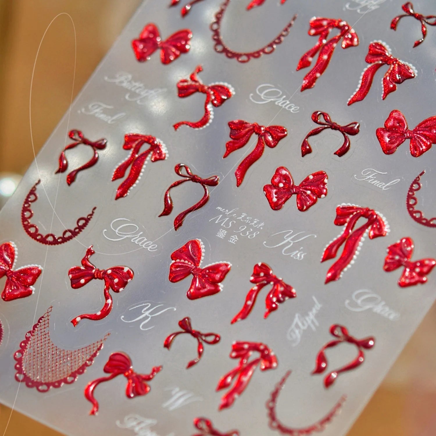 Spring Strawberry Vine 5D Nail Art Stickers Garden Fresh Red Strawberry Green Leaves Flower Cherry Branch Bow Nail Decals DIY
