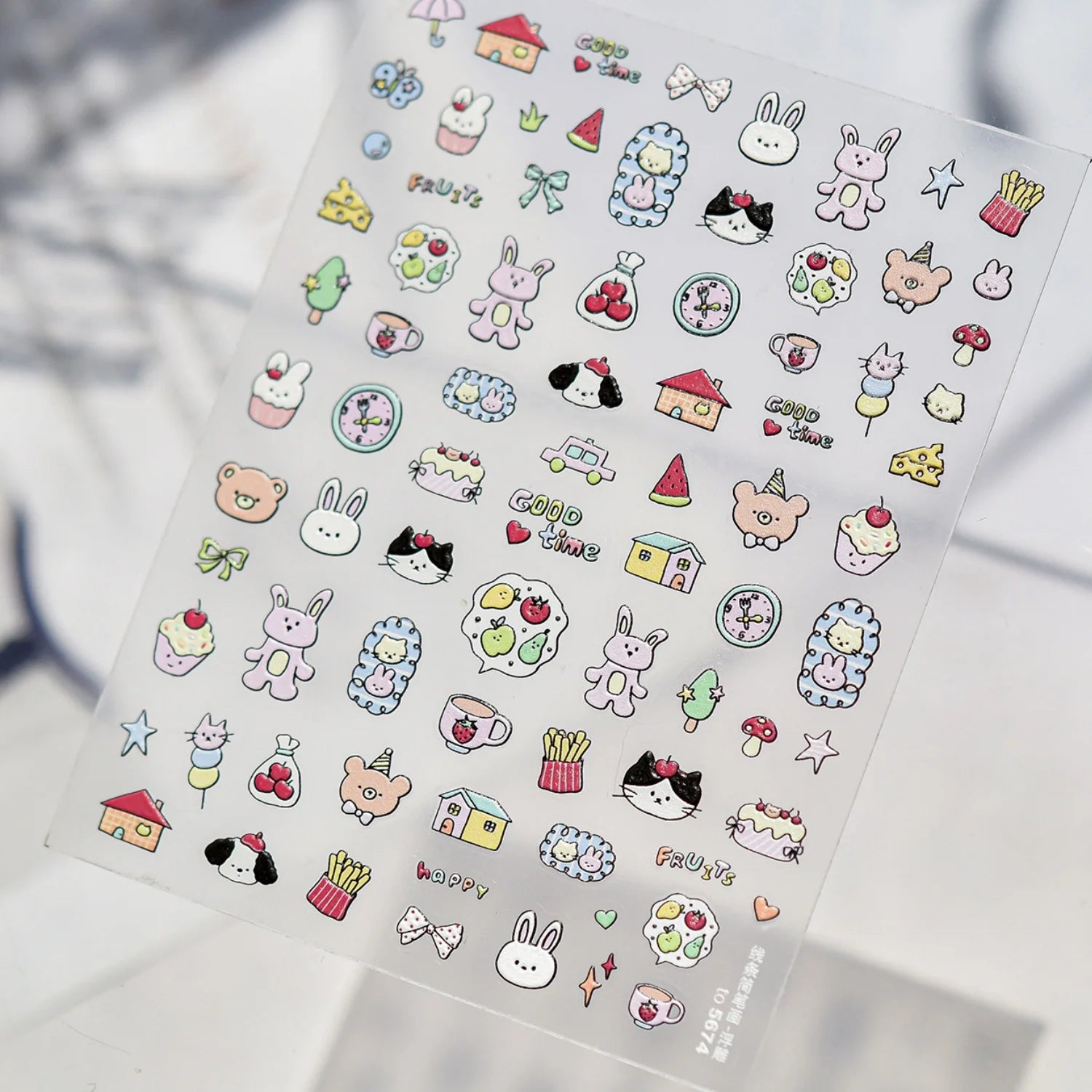 5D Fresh Summer Vacation Nail Sticker Coconut Tree Tropical Fruit Ice Cream Swim Ring Sunglasses Seaside Holiday Nail Art Decal