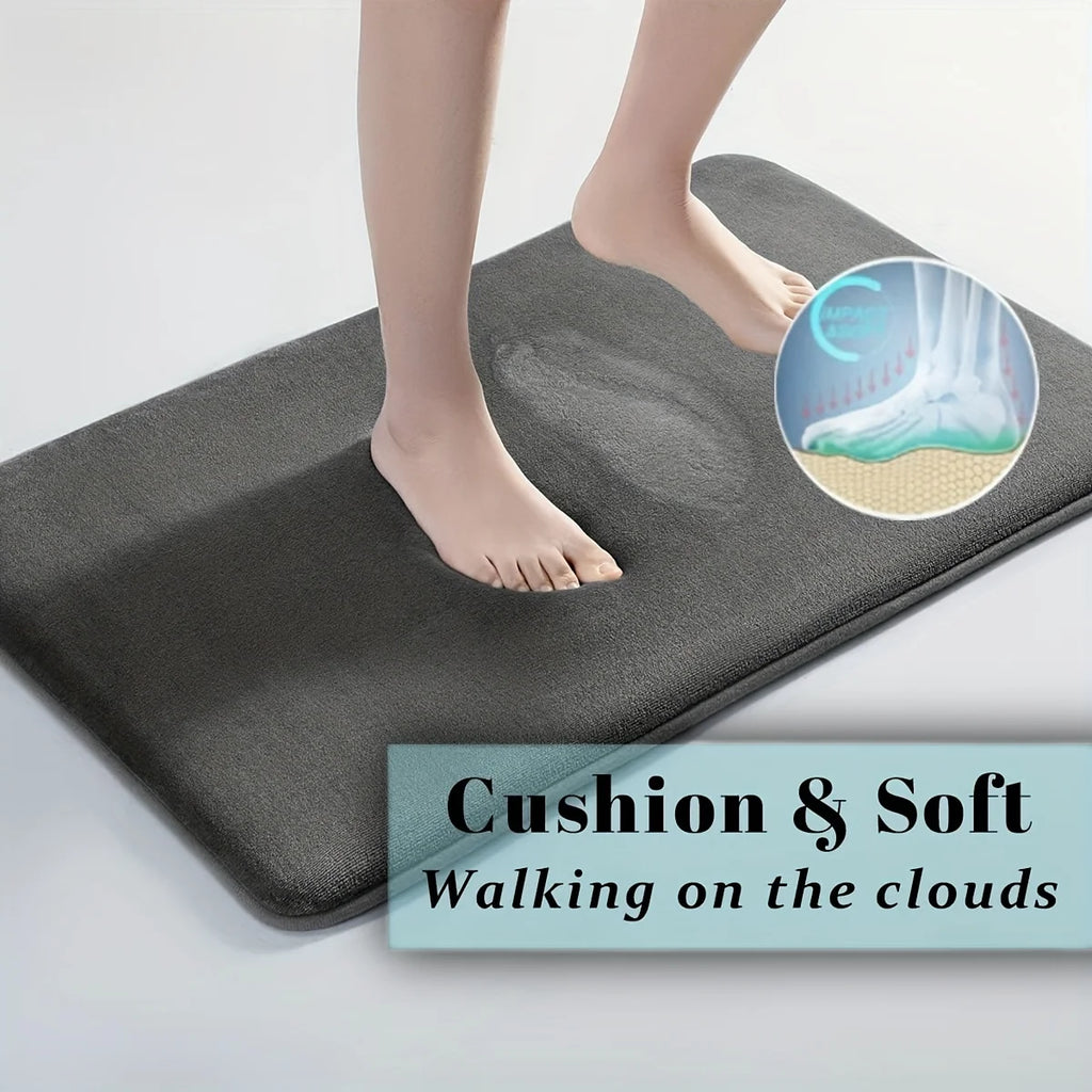 Flannel Printed Dirt-Resistant Door Mat Cartoon-Shaped Bathroom Absorbent Bath Mat Non-Slip Bathroom Floor Mat