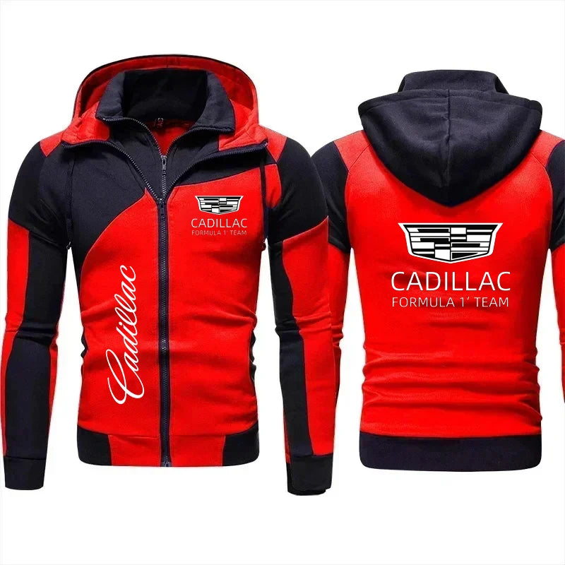 Cadillac double zip hoodie