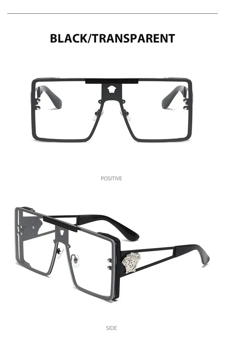 New Personality Square Big Cool Sunglasses for Men Women Fashion Retro Luxury Design Male Sun Glasses Gafas UV400 Gafas De Sol