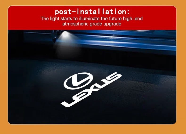 LED Car Door Logo Projector Ghost Shadow Welcome Light For Lexus ES250 ES300 ES350 RX300 LX470 LX570 ES RX GX UX RC Accessories