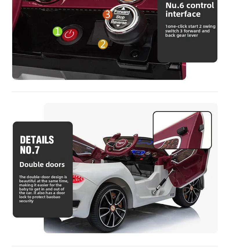 High Quality Children's Electric Four-wheel Drive Car for Boys and Girls With Remote Control, Hydraulic Door Toy Ride On Car