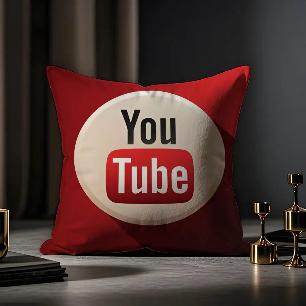 YouTube Cushion Cover Anti-dustmite Pillowcase Invisible Zipper Silky Short Plush Sofa Cushion Cover