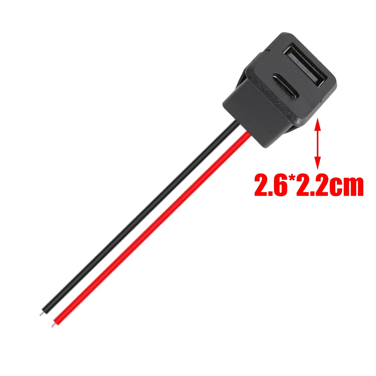 Black Double Layer Usb Female Type-C Socket Car Accessories 1-10pcs Usb Lamp Charging Female Power Socket with Cable Connector