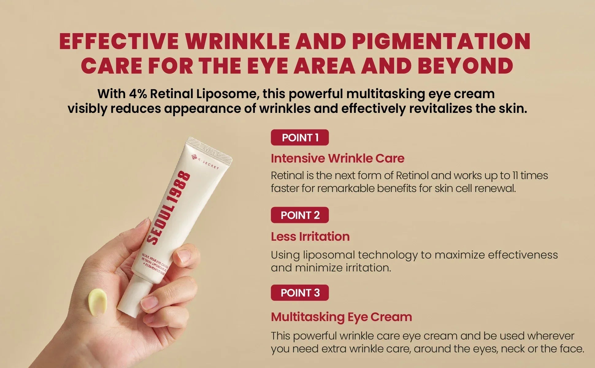 KSECRET SEOUL 1988 Eye Cream Retinal Liposome 4% Anti Aging Wrinkle Care 30ml