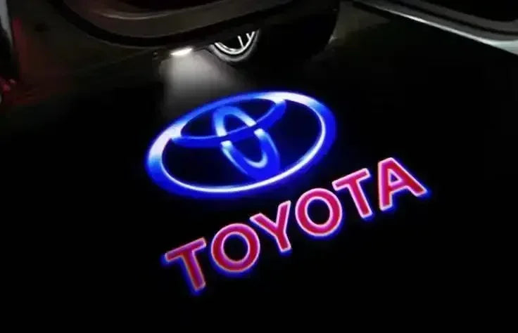 2PCS LED door Logo welcome Lamp light For Toyota Camry Highlander Land Cruiser Prado Avalon Reiz Rav4 Crown CHR Prius accessory