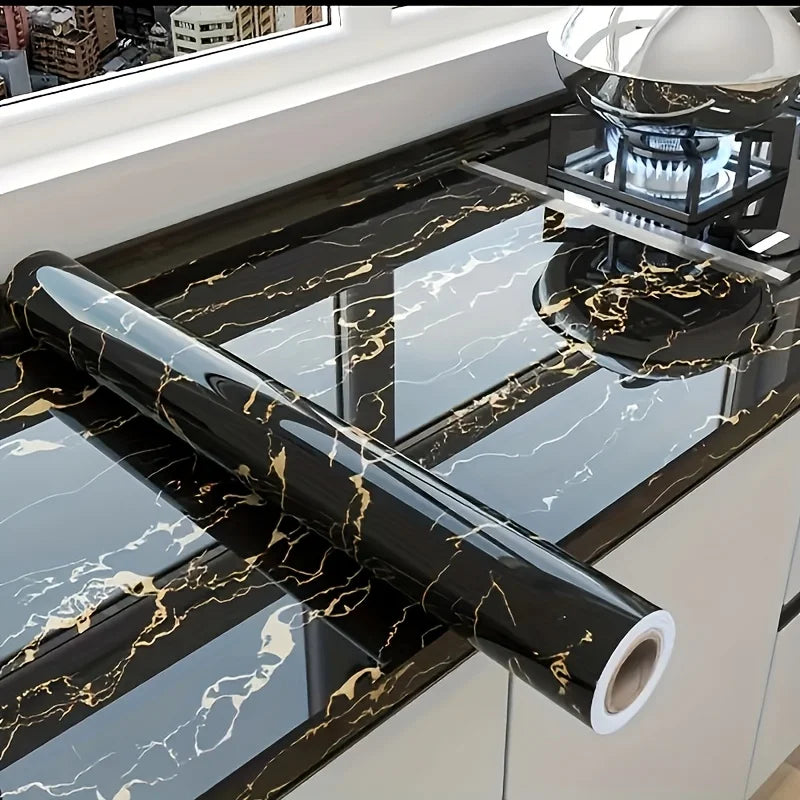 Self-Adhesive Marble Wallpaper, 0.12mm Thick, Easy Peel & Stick,  Quick Renovation for Kitchen Bathroom Toilet Wall Decor