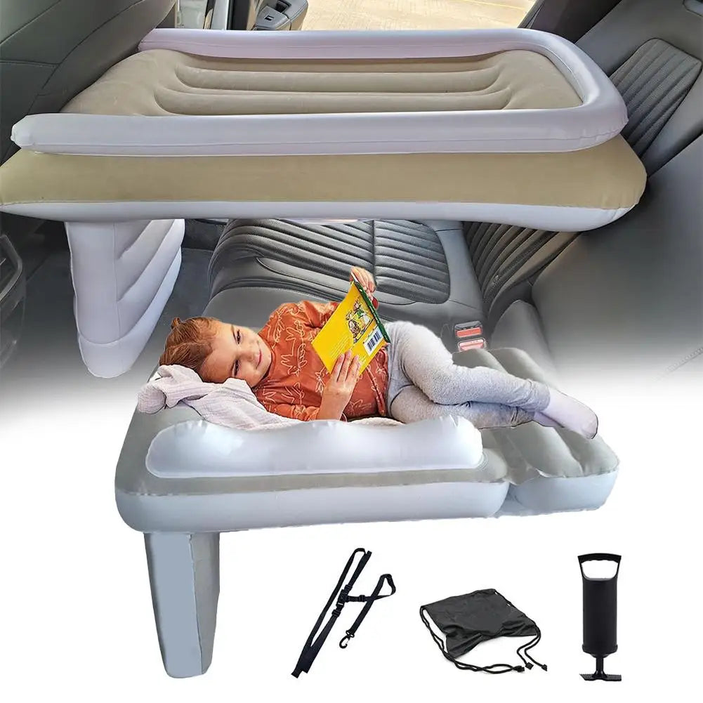 Baby Inflatable Mattress Children's Car Rear Folding Car Mat Outdoor Travel Thickened Plush Air Cushion Car Inflatable Bed ﻿
