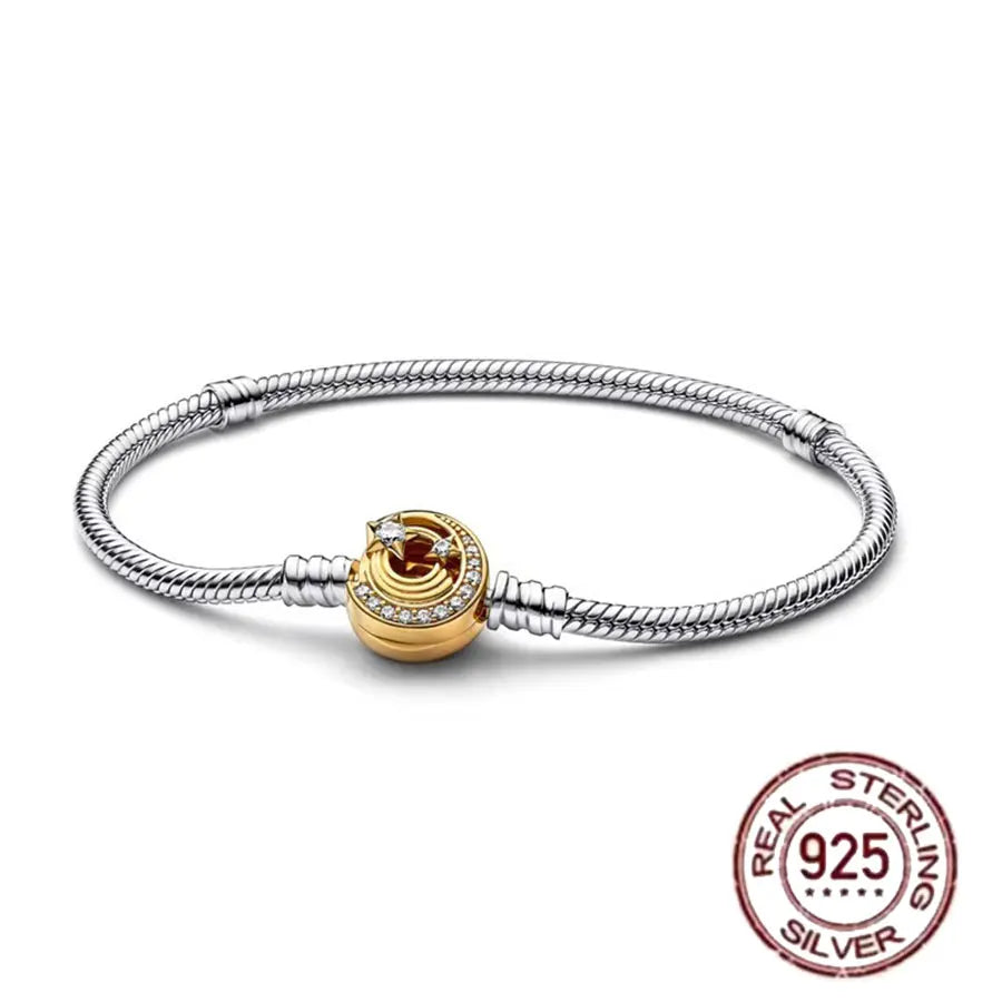 The best-selling S925 sterling silver heart-shaped crown snake bone chain is perfect for the original DlY bracelet! A perfect je