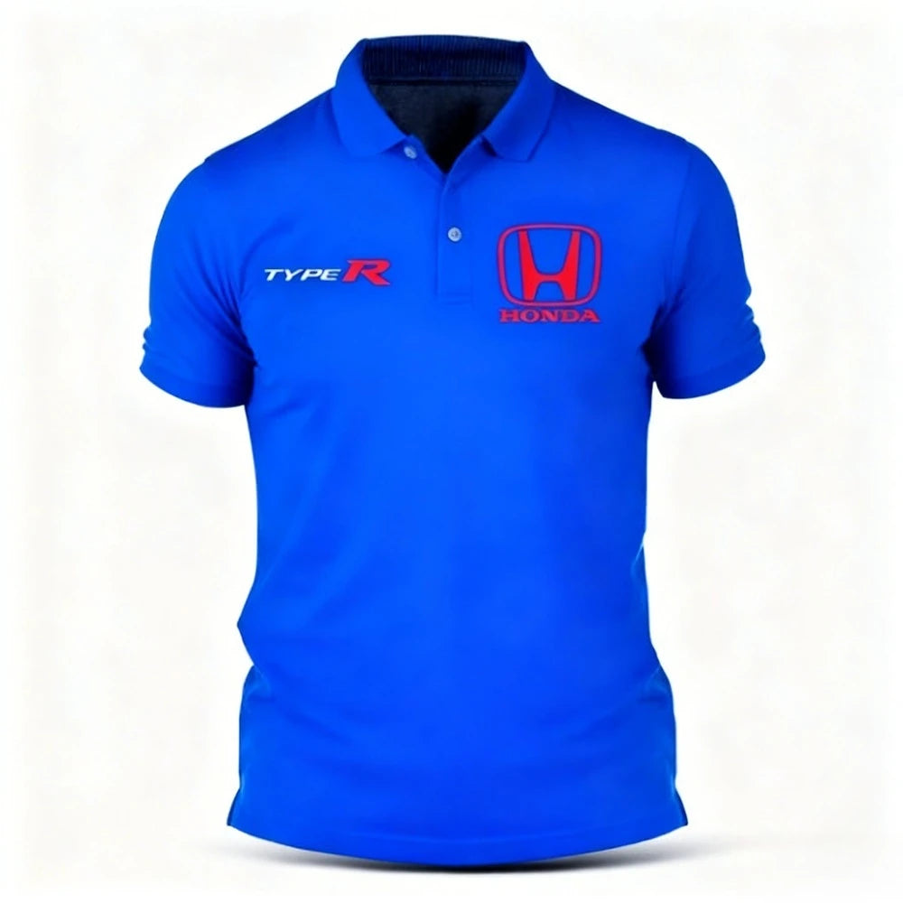 Honda Men's and Women's POLO Shirts Summer Luxury Brand Tee Lapel T-Shirt Racing Motorcycle Short Sleeve Spring and Autumn Top