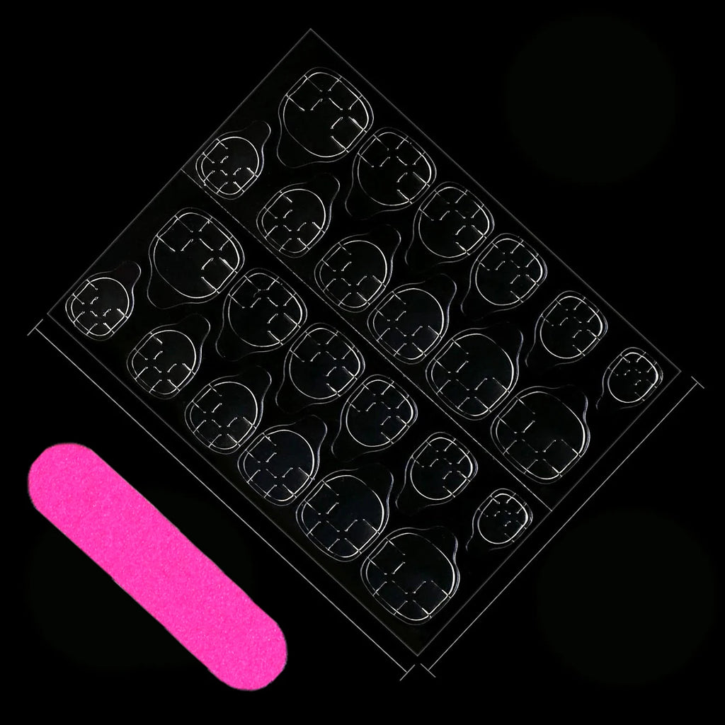 24PCS- French white border almond nails-Whitening Nail Art Set With Detachable Fake Nails For Festival- Date And Daily Wear