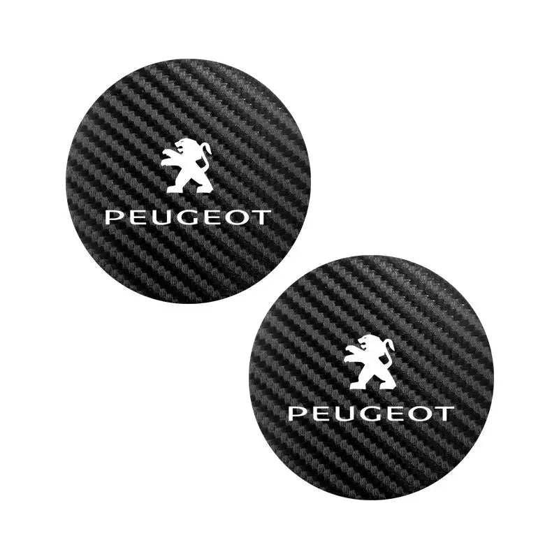 2Pcs Car coaster water anti slip pad silicone waterproof interior accessories For Peugeot 206 208 207 3008 308 2008 107 508 607