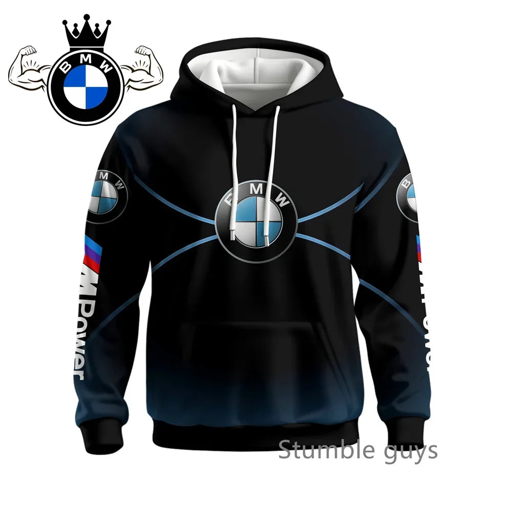 Autumn Men's BMW Hoodie Long Sleeve Sweatshirt Jacket Coat Sports Motorcycle Racing M Power Car Brand Casual Fashion