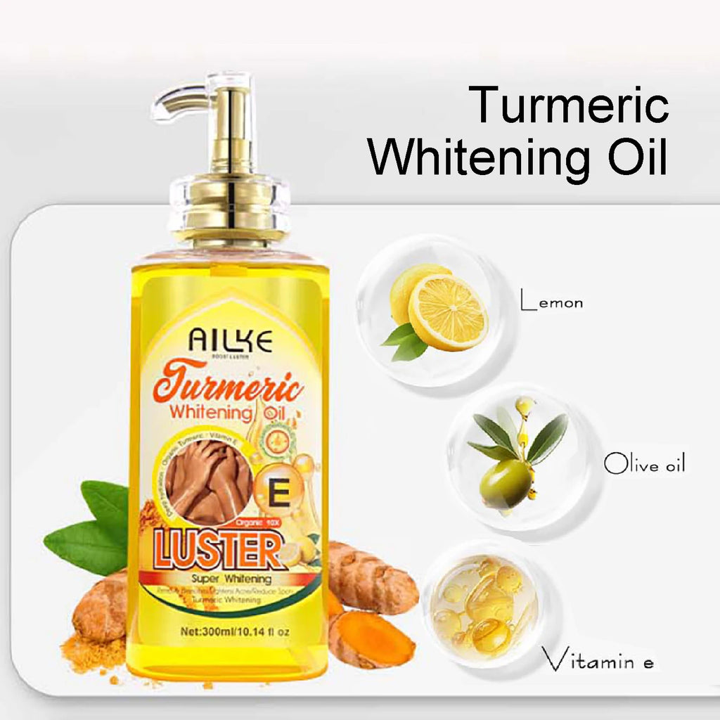 AILKE Lightening Body Massage Oil, Moisturizing, Anti Wrinkles, Dry Lines, Dark Spots Removal for All Skin Types, 300ml