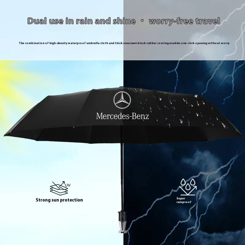 For Mercedes-Benz A C E S V Class AMG Sprinter GLC ML SLK SL Vito CLS GLA GLK Car Automatic Folding Windproof Sunshade Umbrella