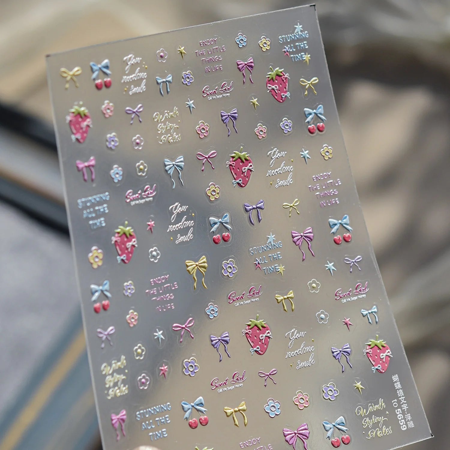 5D Fresh Summer Vacation Nail Sticker Coconut Tree Tropical Fruit Ice Cream Swim Ring Sunglasses Seaside Holiday Nail Art Decal