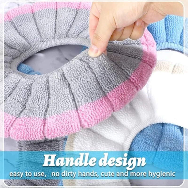 5 Piece Set Toilet Seat Cover , Soft  and Comfortable, Fits Most Toilets, Anti-Slip, Highly Absorbent, Perfect for Home Use