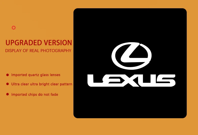 LED Car Door Logo Projector Ghost Shadow Welcome Light For Lexus ES250 ES300 ES350 RX300 LX470 LX570 ES RX GX UX RC Accessories