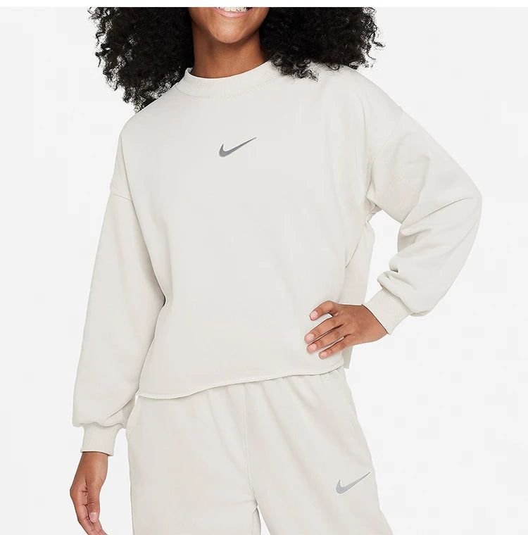 Nike Official Genuine 2024 New Kids' Sport Casual Round Neck Pullover Sweatshirt FN8652-072