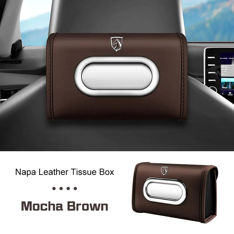 for Baojun 510 730 360 560 RS-5 530 630 Wuling Hongguang S Leather Car Tissue Bag Seat Back Hanger Kleenex Case Visor Napkin Box