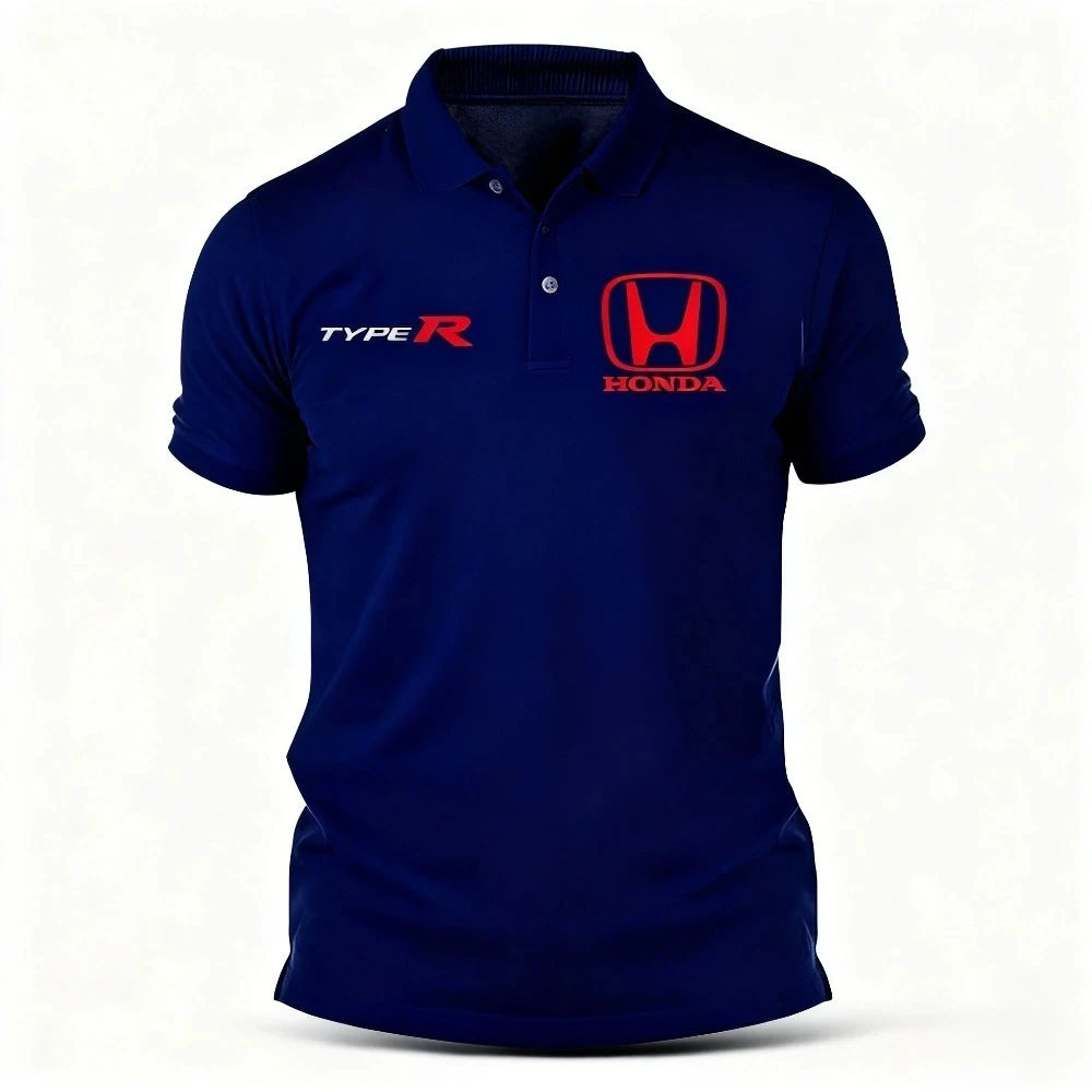 Honda Men's and Women's POLO Shirts Summer Luxury Brand Tee Lapel T-Shirt Racing Motorcycle Short Sleeve Spring and Autumn Top