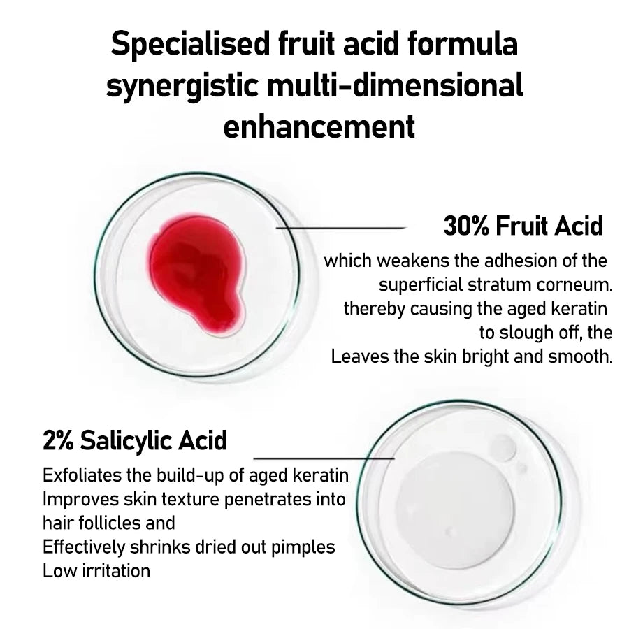AHA 30%+BHA 2% Exfoliating Face Salicylic Acid Serum 10% Niacinamide + 1% Zinc, 10% Hexapeptide Serum Moisturizing Face Skincare