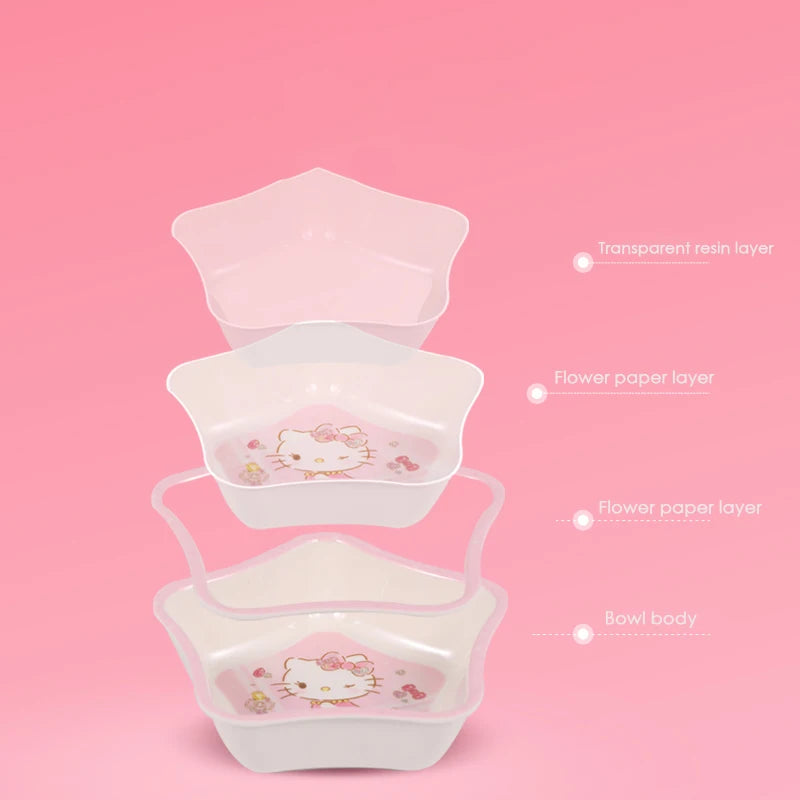 For Hello Kitty Children Tableware Cartoon Irregular-shaped Bowls Anti-scald Dining Plates BPA Free Baby Food Supplement Bowls