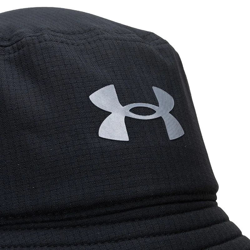 Under Armour Men's Hat, Fashionable Black Simple Fisherman's Hat, Comfortable, Breathable, Casual Fishing Sun Hat 1361527-001