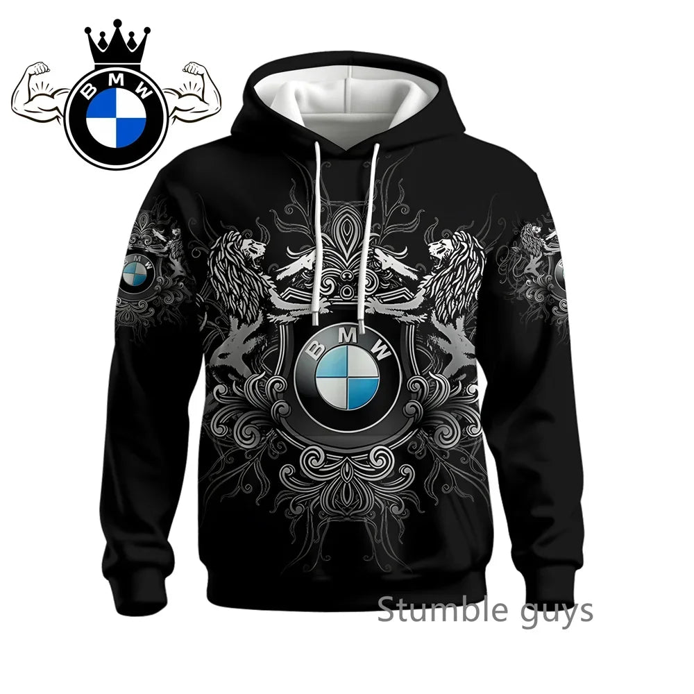 Autumn Men's BMW Hoodie Long Sleeve Sweatshirt Jacket Coat Sports Motorcycle Racing M Power Car Brand Casual Fashion