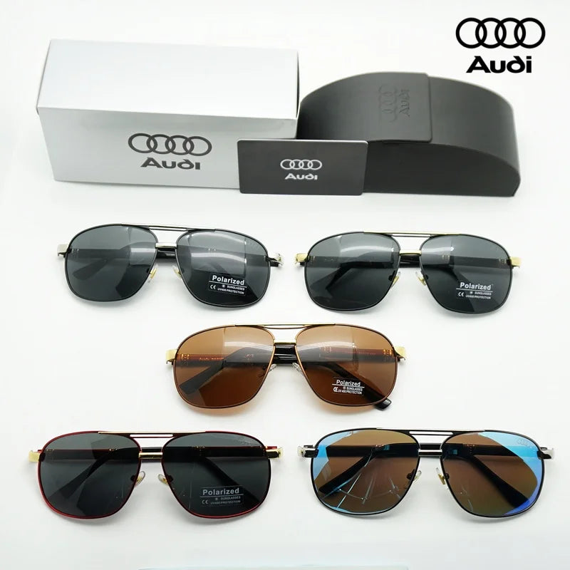 AUDI Brand Polarized Sunglasses Men Luxury Driving Sun Glasses Male Pilot Goggles UV400 Oculos De Sol Masculino