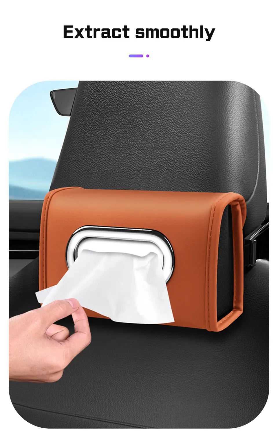 for Baojun 510 730 360 560 RS-5 530 630 Wuling Hongguang S Leather Car Tissue Bag Seat Back Hanger Kleenex Case Visor Napkin Box