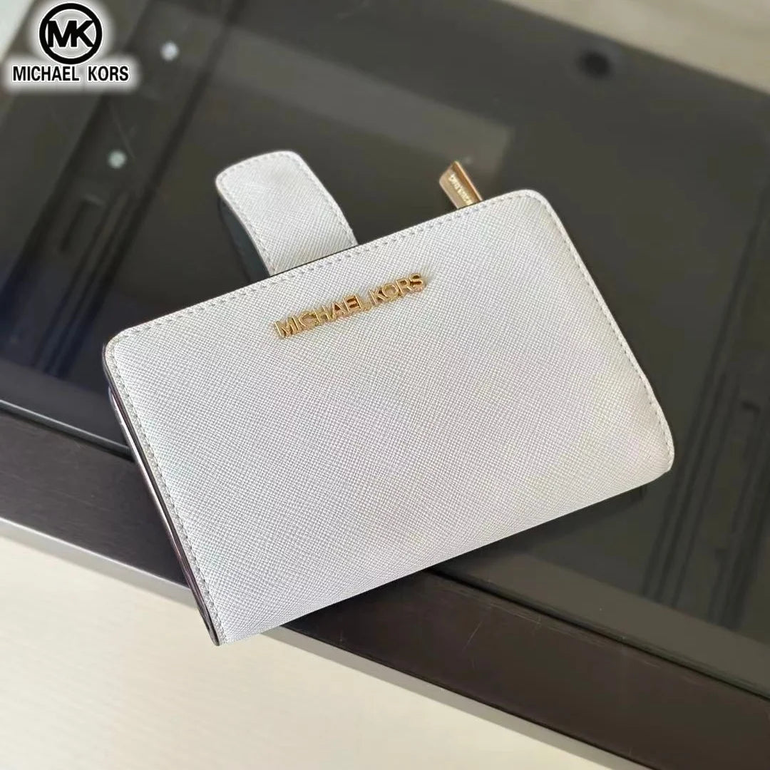 2026 New Michael Kors Women's Fashion Luxury Men's and Women's MK Leisure High end Wallet Card Bag Folding Versatile Zero Wallet
