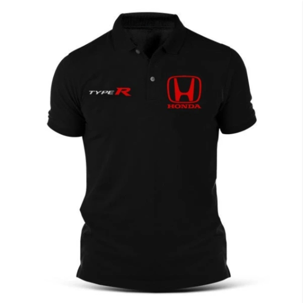 Honda Men's and Women's POLO Shirts Summer Luxury Brand Tee Lapel T-Shirt Racing Motorcycle Short Sleeve Spring and Autumn Top