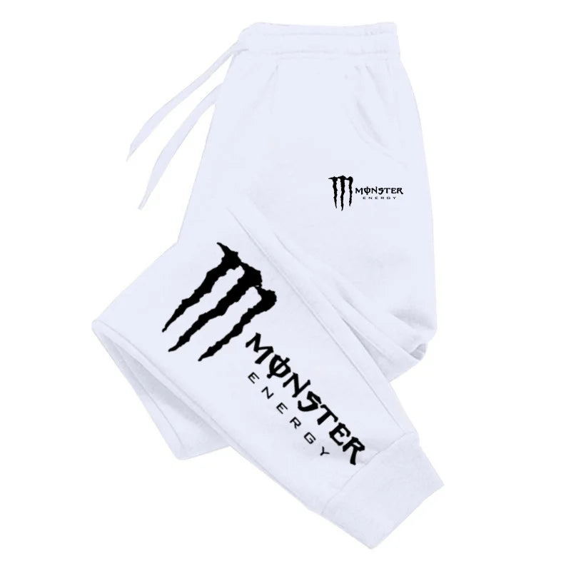 Monster Energy Letter Print Versatile Drawstring Casual Long Pants Men's Loose Straight Leg Jogger Pants