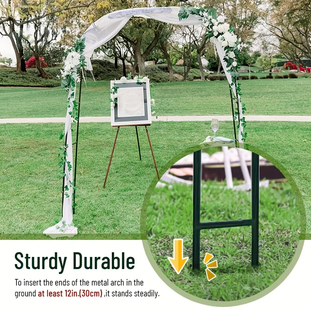 1pc, Metal Garden Arch, 100inch Large Size Heavy Duty Steel Frame Garden Arch With Gothic Style, Wedding Arch Lawn Rock Climbing