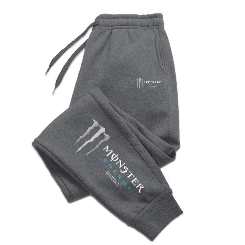Monster Energy Letter Print Versatile Drawstring Casual Long Pants Men's Loose Straight Leg Jogger Pants