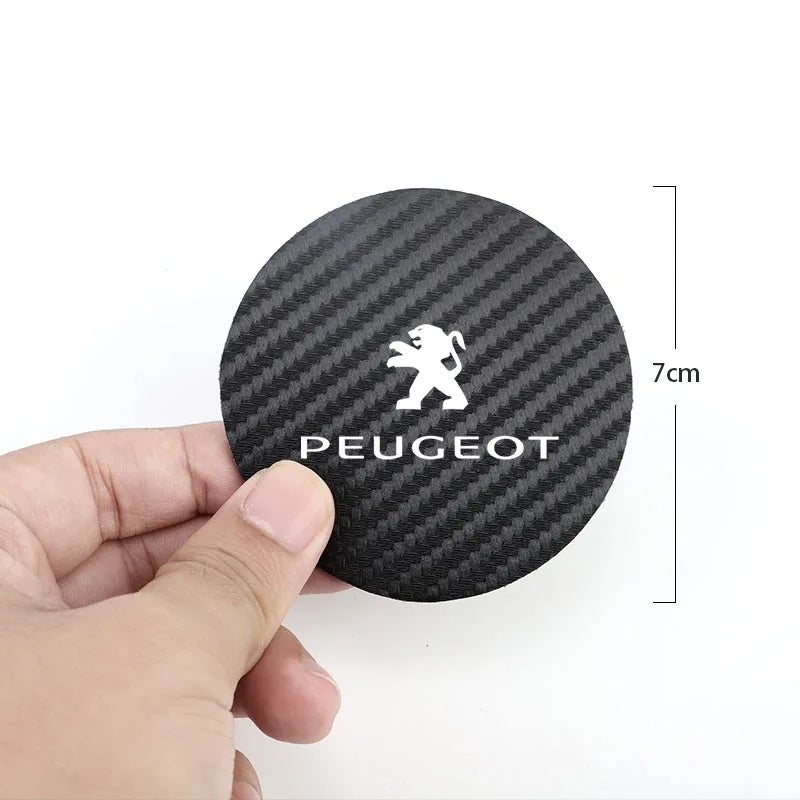2Pcs Car coaster water anti slip pad silicone waterproof interior accessories For Peugeot 206 208 207 3008 308 2008 107 508 607