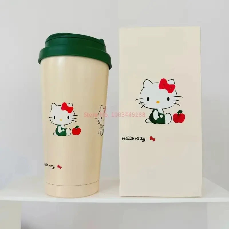 New Hot Limited Edition Sanrio Hello Kitty Co-Branded Cute Mug Straw Cups Stainless Steel Cup Collectibles Cups Halloween Gifts