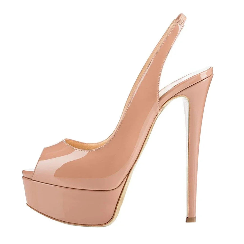 Women Pumps Stilettos 14CM Platform Stripper High Heels Sexy Open Toe Sandals Gladiator Party Dress Wedding Shoes Large Size 44
