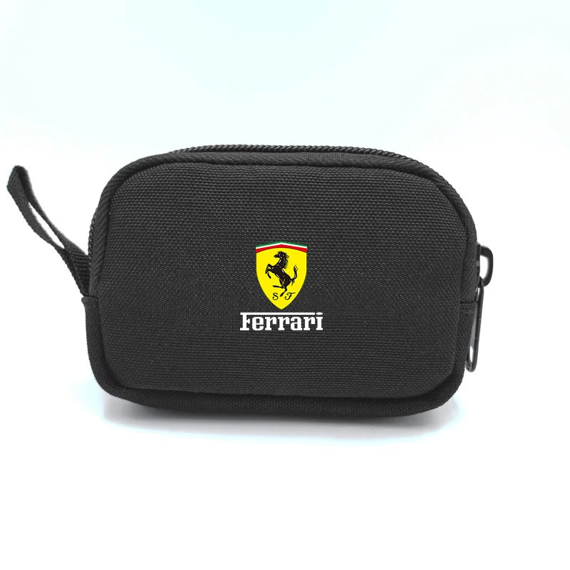 Car Logo Portable Mini Coin Purse Key Bag Storage Bag for Ferrari Series 296 GTB GTS Roma Purosangue 812 Competizione SF90 F8