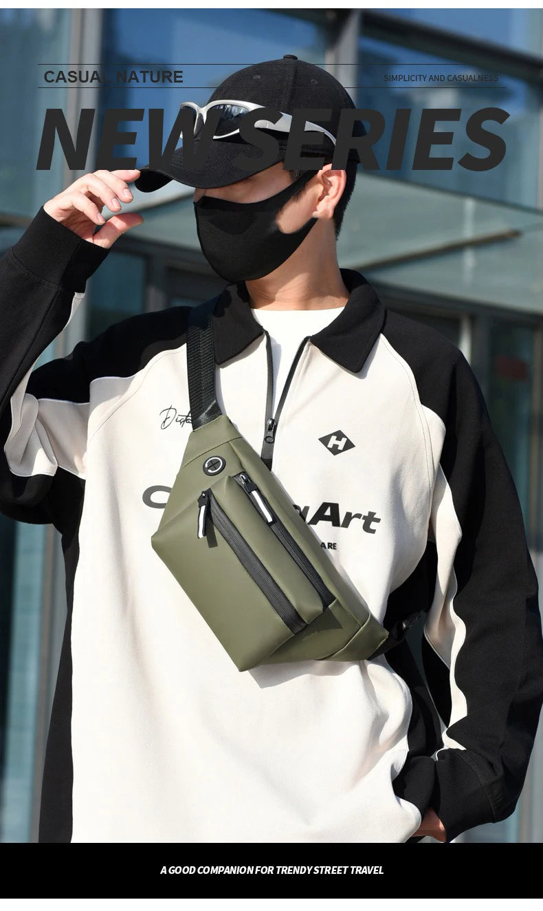 Fashion Men's Waist Bag Outdoor Sports Crossbody Bag Chest Packs For Ferrari F430 Stradale 458 488 599 612 F8 FF Charles Leclerc