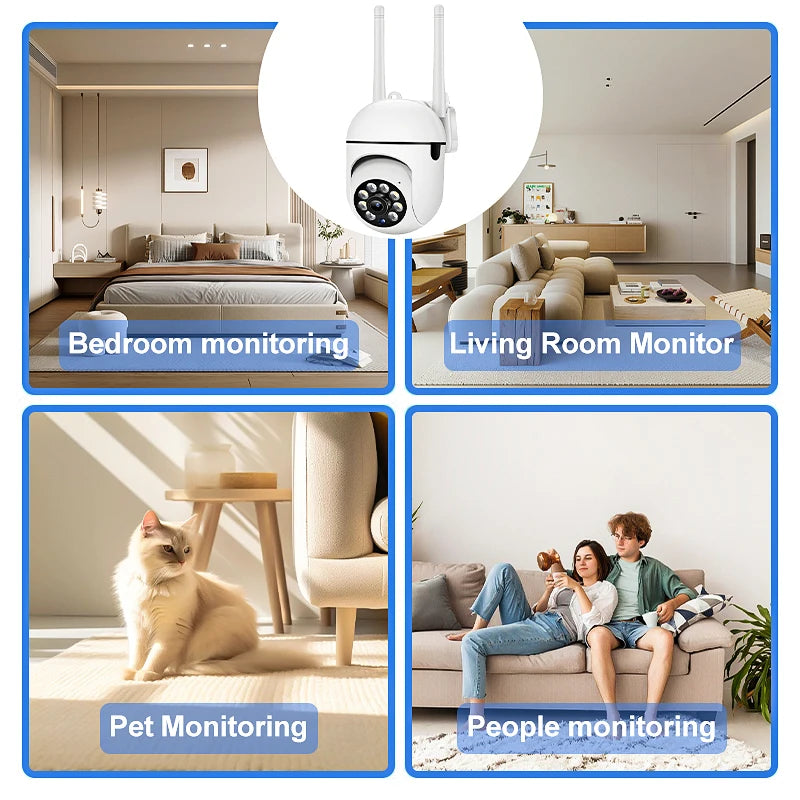 8MP 4K IP Outdoor WiFi Camera Surveillance Security CCTV PTZ Camera HD Two-Way Voice Wireless 1080P AI Tracking Onvif iCsee