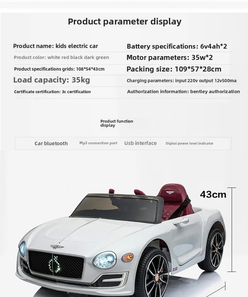 High Quality Children's Electric Four-wheel Drive Car for Boys and Girls With Remote Control, Hydraulic Door Toy Ride On Car