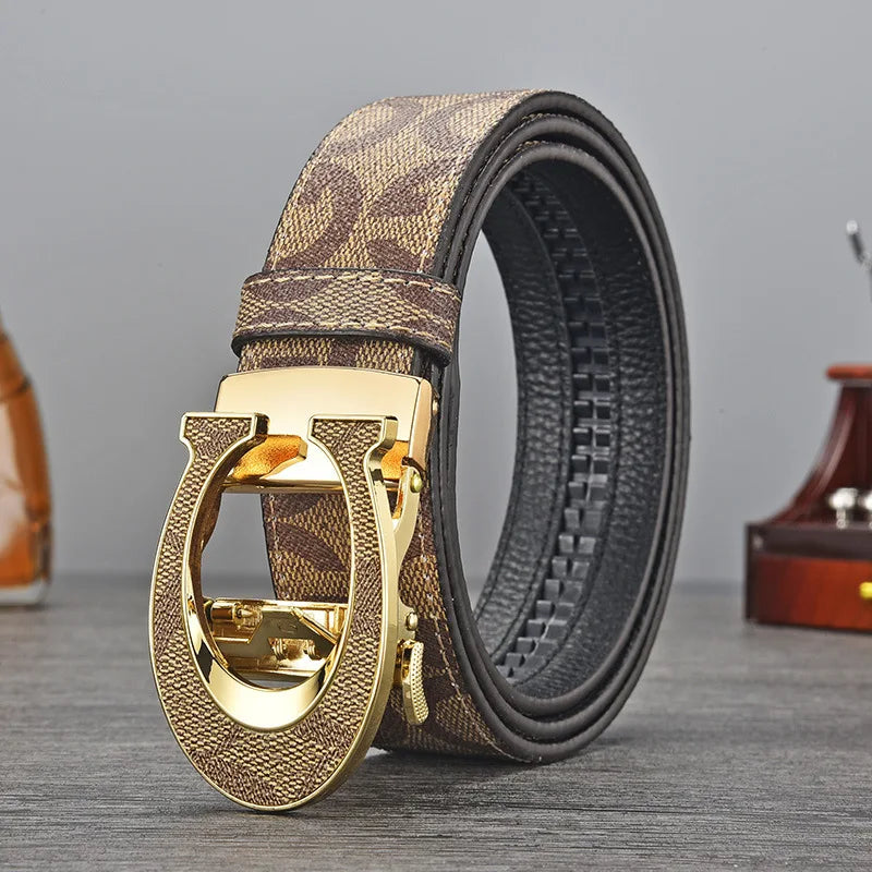 New Genuine leather casual fashion men belts cowhide alloy automatic buckle luxury brand men belt versatile trendy blets for men