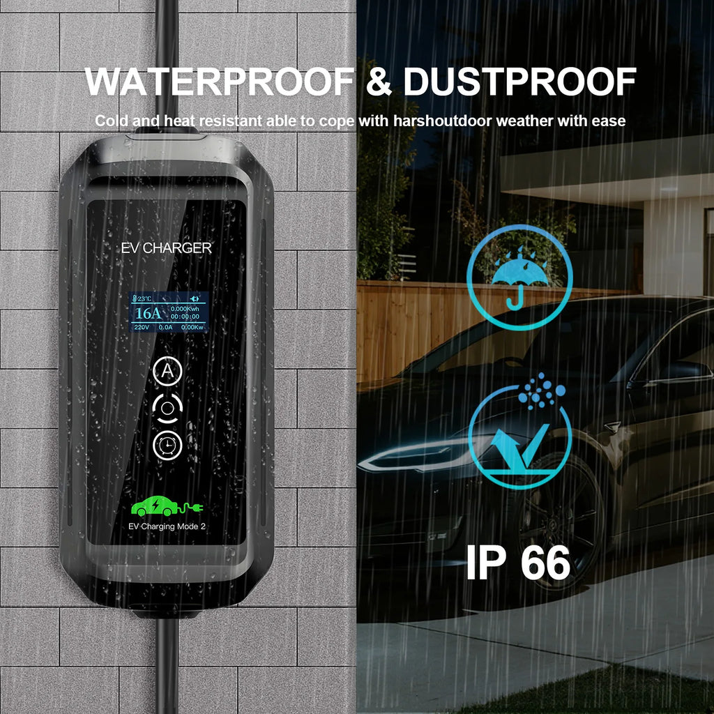 Kolanky 3.6KW Portable EV Charger Type 2 16A Electric Vehicle Charger Home Use for EU Type 2 IEC 62196-2 Electric Vehicle Charge