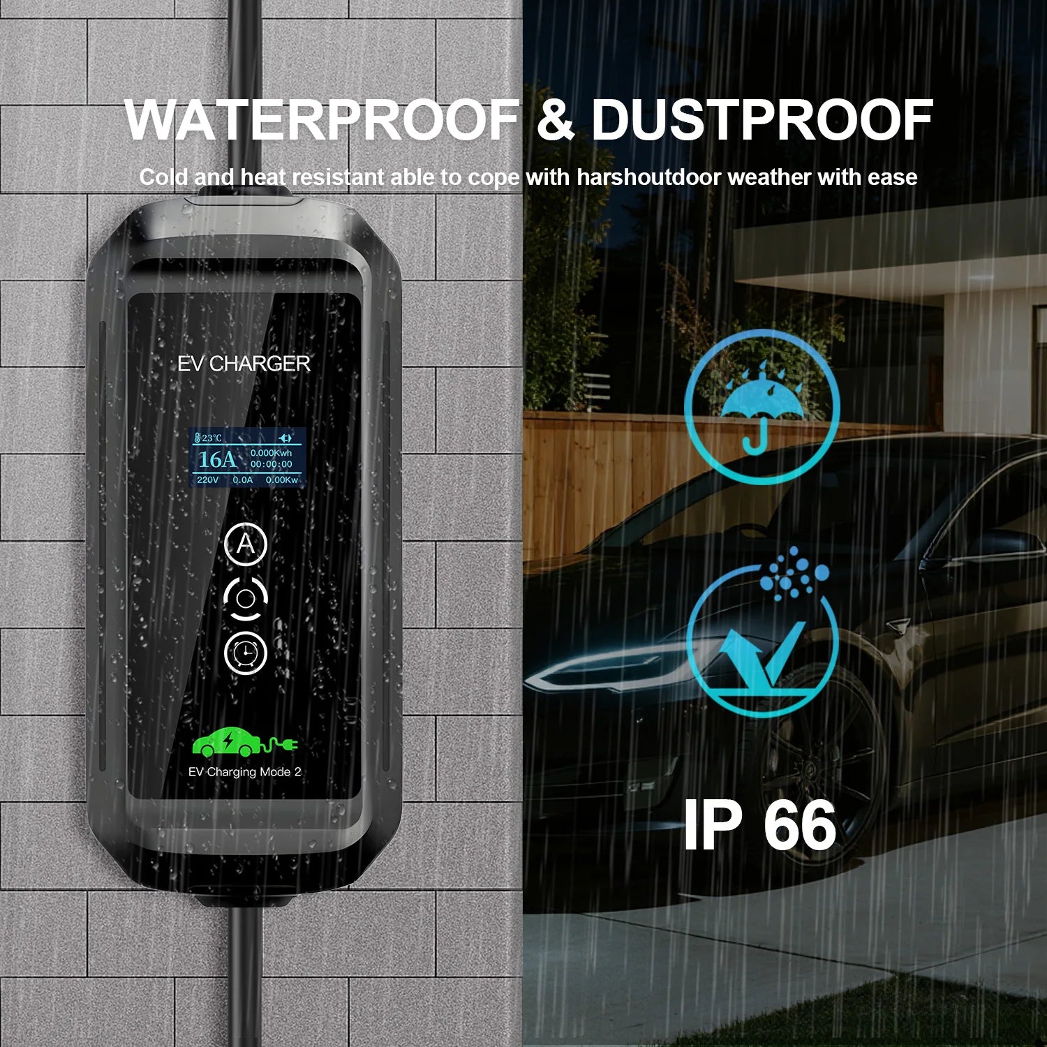 Kolanky 3.6KW Portable EV Charger Type 2 16A Electric Vehicle Charger Home Use for EU Type 2 IEC 62196-2 Electric Vehicle Charge