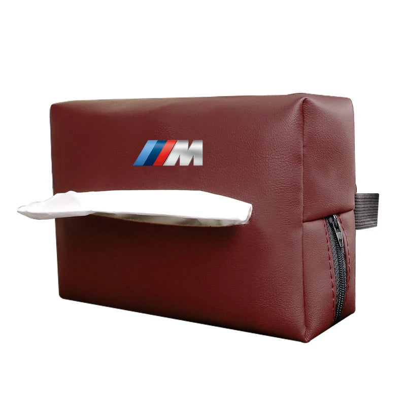 BMW Car Tissue Storage Bag Paper Towel Organizer For M3 M4 M5 G42 G30 G20 E39 E36 E87 E53 F44 F07 F34 G15 G16 G23 G22 X7 X5 F10